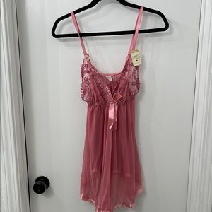 Elegant Pink Sheer Chemise